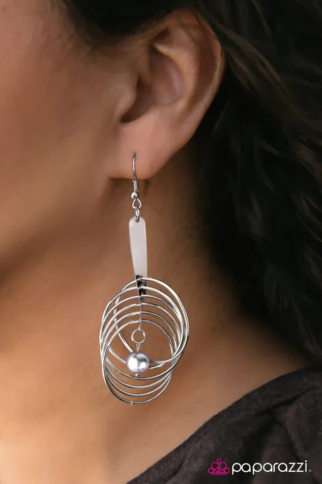 Paparazzi Jewelry Paparazzi Earring Space Cadet Silver Earrings