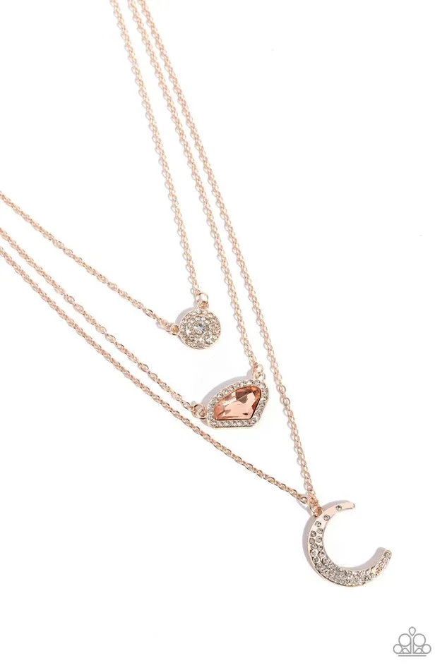 Paparazzi Jewelry Paparazzi Necklace Lunar Lineup Rose Gold Necklaces Paparazzi Jewelry Paparazzi Necklace Lunar Lineup Rose Gold Necklaces