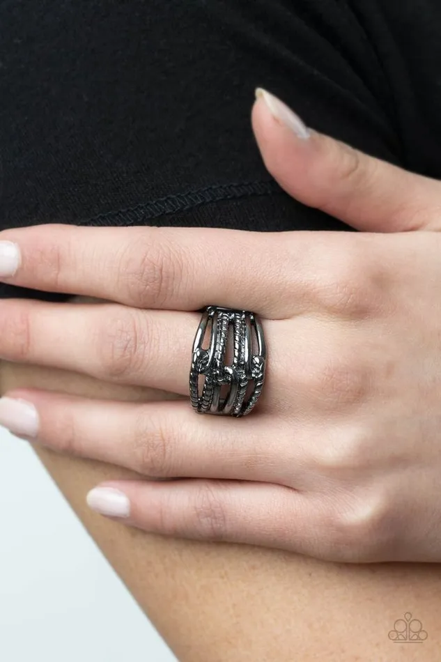 Paparazzi Jewelry Paparazzi Ring Crossing Signals Black Rings