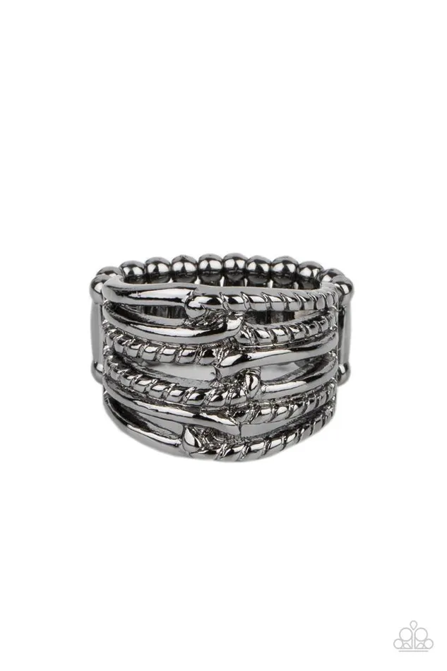Paparazzi Jewelry Paparazzi Ring Crossing Signals Black Rings Paparazzi Jewelry Paparazzi Ring Crossing Signals Black Rings