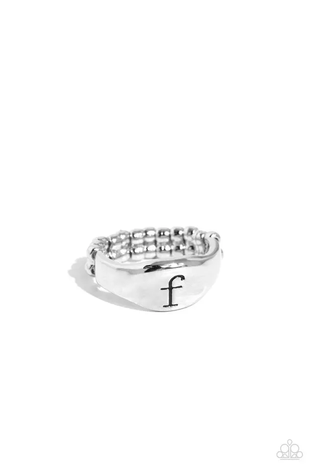 Paparazzi Jewelry Rings Paparazzi Ring Monogram Memento Silver F