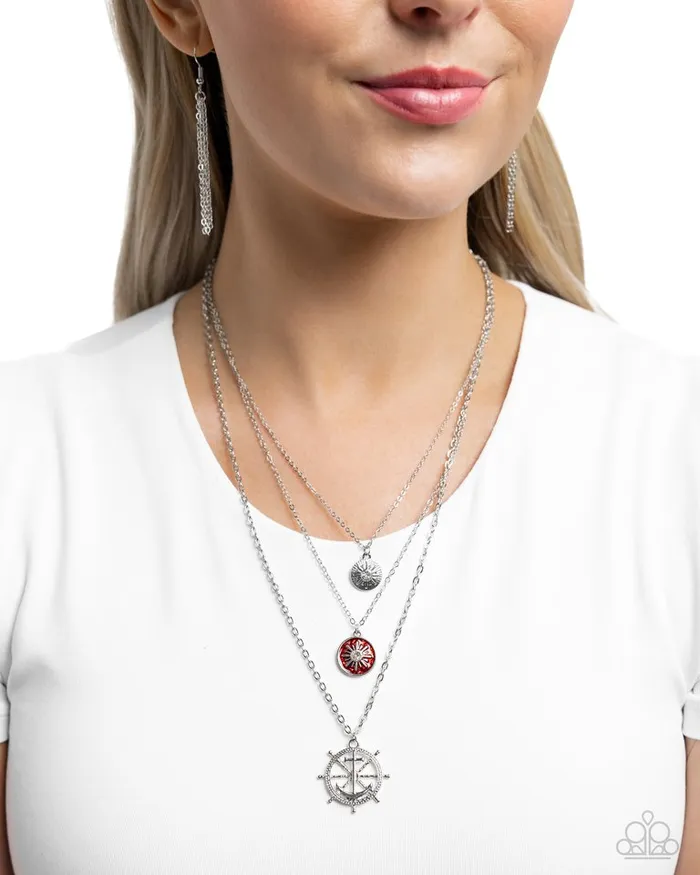 Paparazzi Necklace Anchor Arrangement Red Paparazzi Jewelry Necklaces