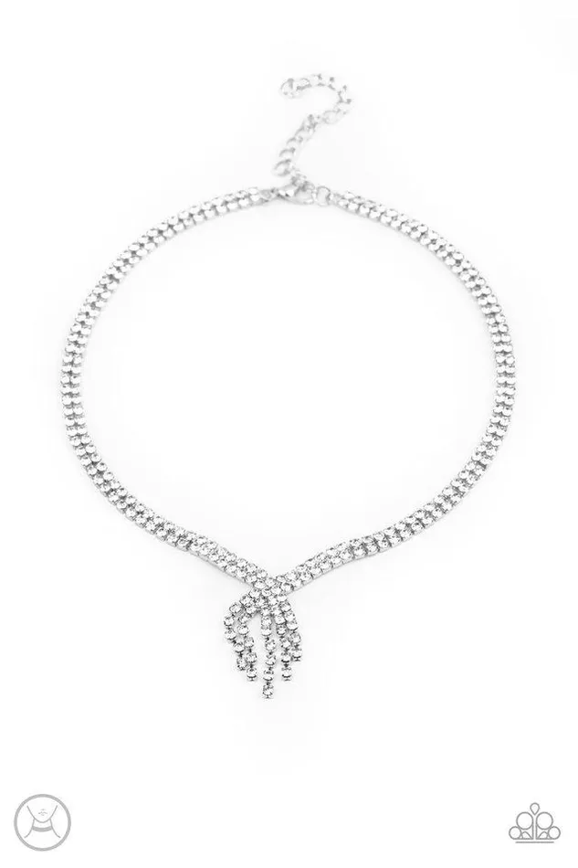 Paparazzi Necklace Ante Up White Paparazzi Jewelry Necklaces