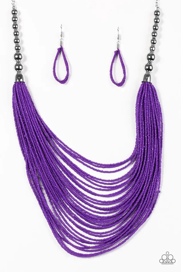 Paparazzi Necklace BEAD Brave Purple Paparazzi Jewelry Necklaces