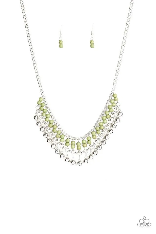 Paparazzi Necklace Beaded Bliss Green Paparazzi Jewelry Necklaces