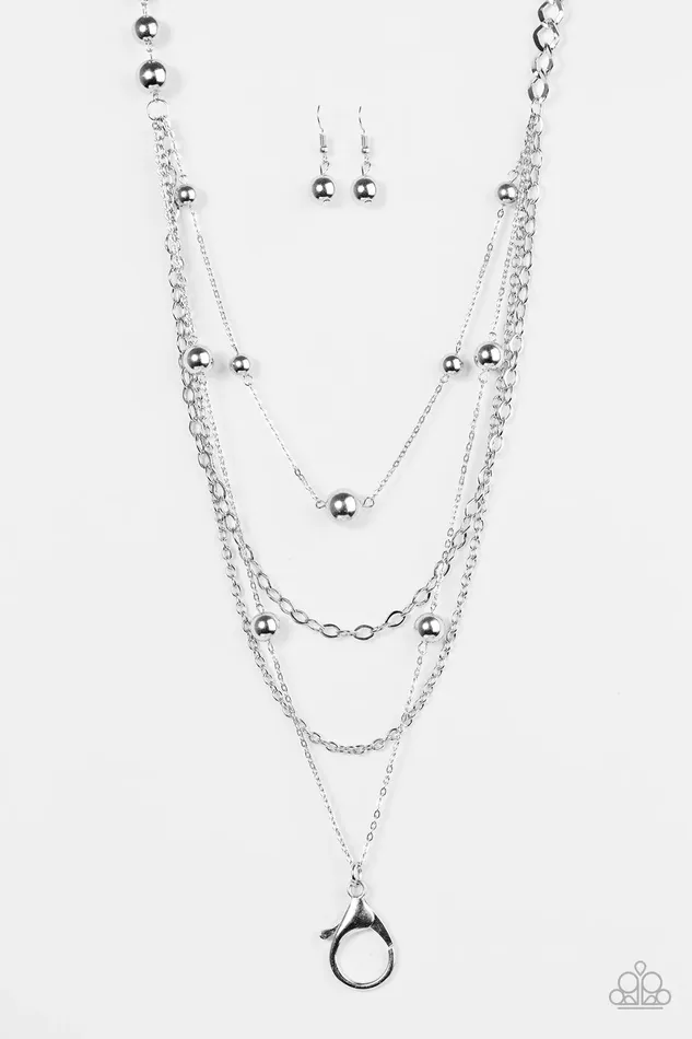 Paparazzi Necklace Boss Shimmer Silver Paparazzi Jewelry Necklaces