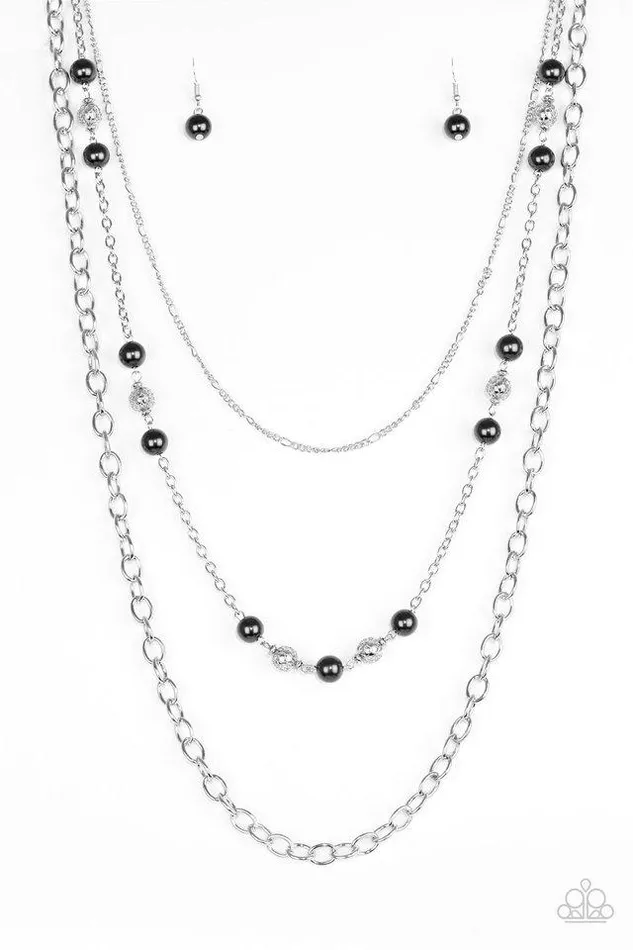Paparazzi Necklace Classical Cadence Black Paparazzi Jewelry Necklaces
