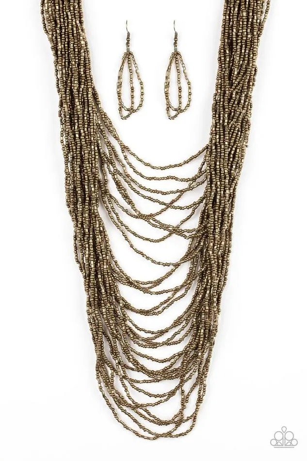 Paparazzi Necklace Dauntless Dazzle Brass Paparazzi Jewelry Necklaces