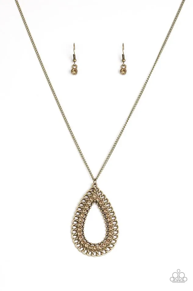 Paparazzi Necklace Drippin In Drama Brass Paparazzi Jewelry Necklaces