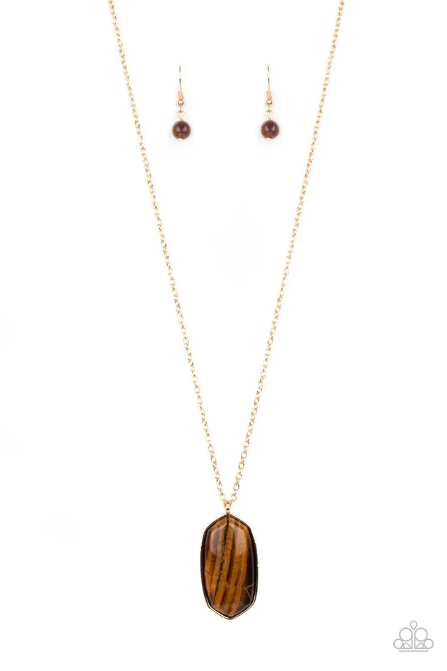 Paparazzi Necklace Elemental Elegance Brown Paparazzi Jewelry Necklaces