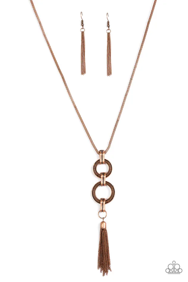 Paparazzi Necklace Full STEAMPUNK Ahead Copper Paparazzi Jewelry Necklaces