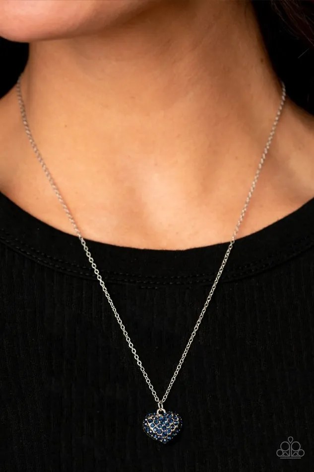 Paparazzi Necklace HeartWarming Glow Blue Paparazzi Jewelry Necklaces