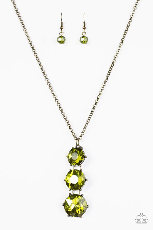 Paparazzi Necklace I Solemnly Swear To Sparkle Green Paparazzi Jewelry Necklaces