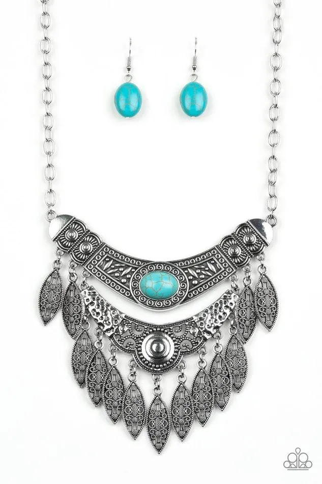 Paparazzi Necklace Island Queen Blue Paparazzi Jewelry Necklaces