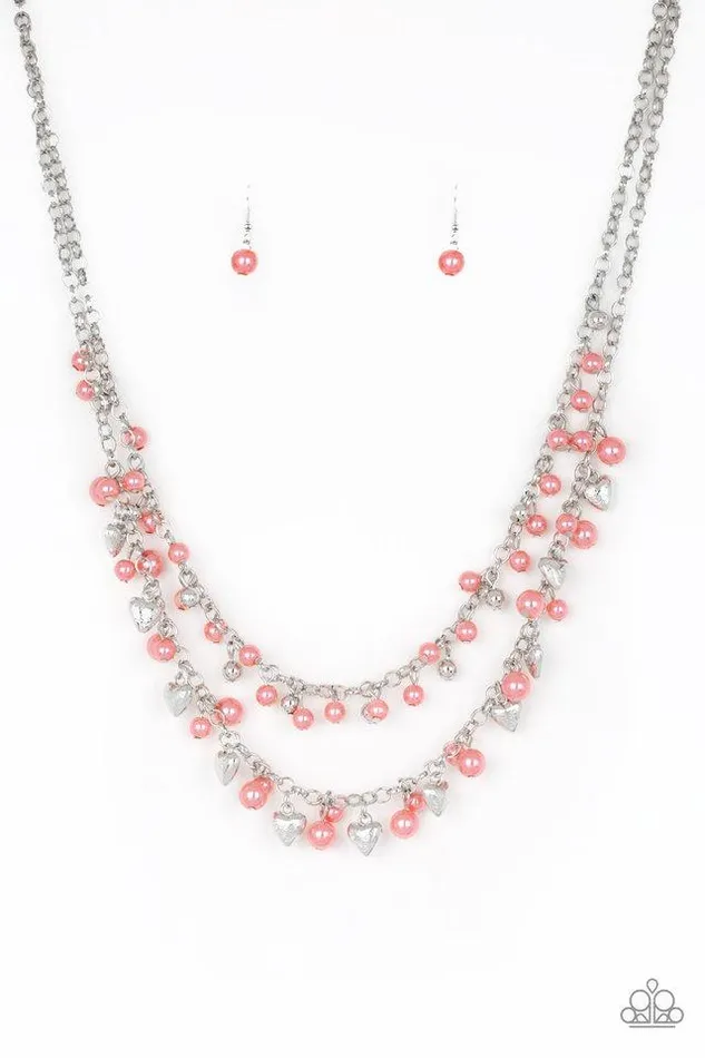 Paparazzi Necklace Kindhearted Heart Orange Paparazzi Jewelry Necklaces