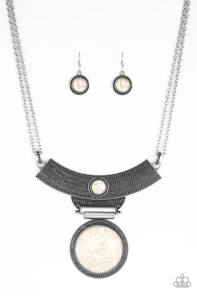 Paparazzi Necklace Lasting EMPRESSions White Paparazzi Jewelry Necklaces