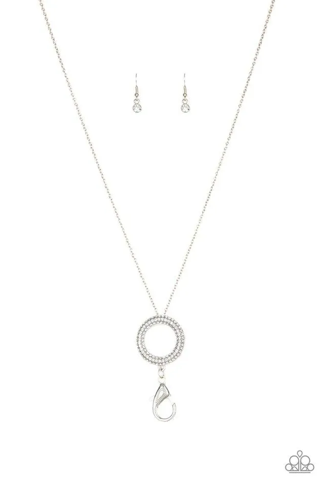 Paparazzi Necklace Let Me Adjust My Halo White Paparazzi Jewelry Necklaces