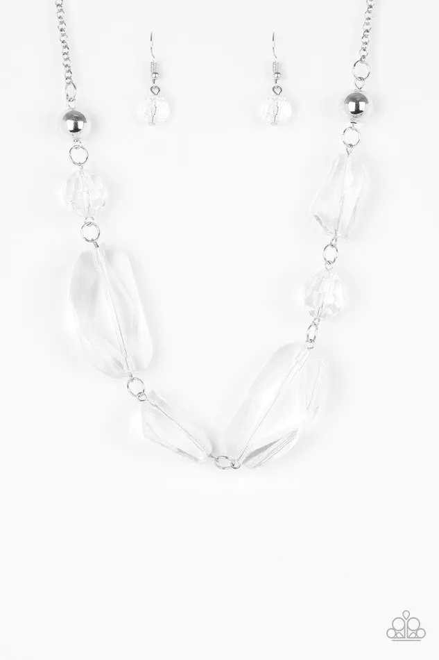 Paparazzi Necklace Luminous Luminary White Paparazzi Jewelry Necklaces