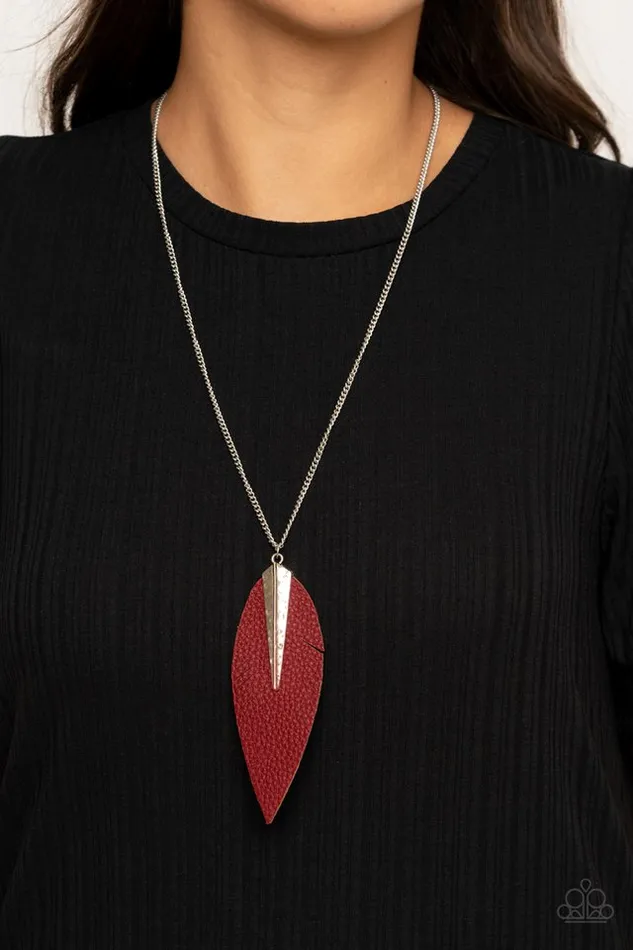Paparazzi Necklace Quill Quest Red Paparazzi Jewelry Necklaces