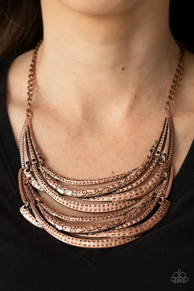 Paparazzi Necklace Read Between The VINES Copper Paparazzi Jewelry Necklaces