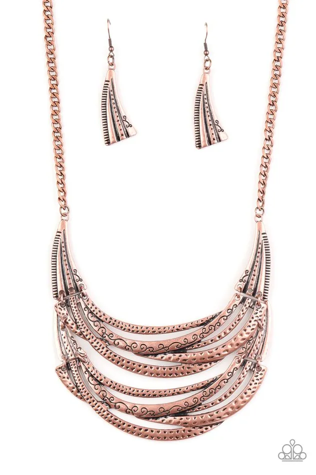 Paparazzi Necklace Read Between The VINES Copper Paparazzi Jewelry Necklaces Paparazzi Necklace Read Between The VINES Copper Paparazzi Jewelry Necklaces