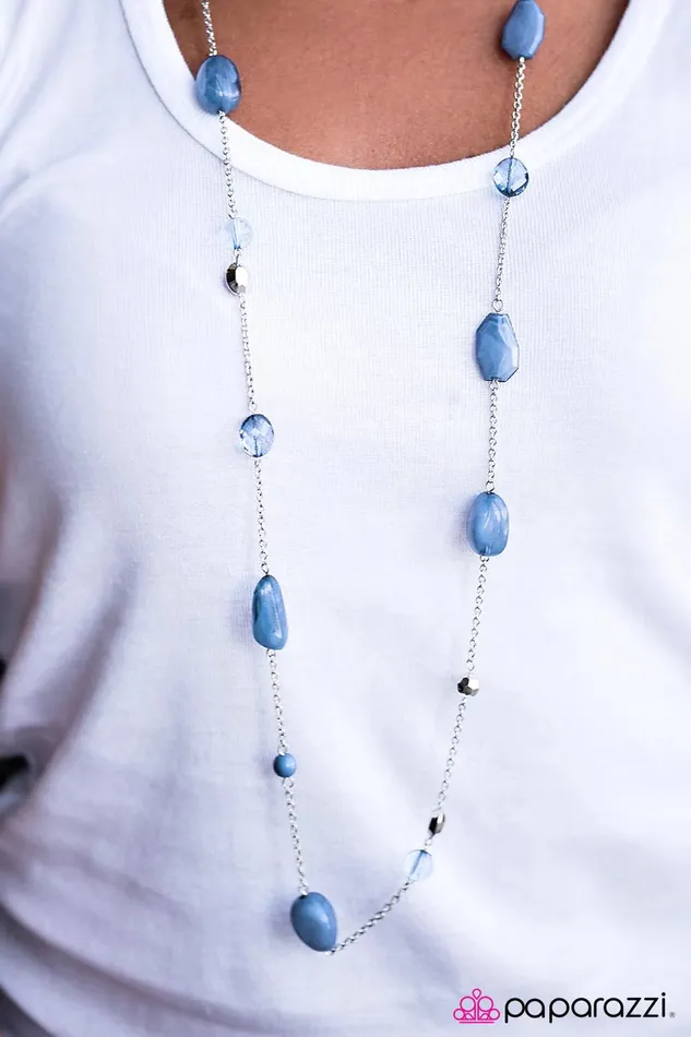 Paparazzi Necklace River Cruise Blue Paparazzi Jewelry Necklaces