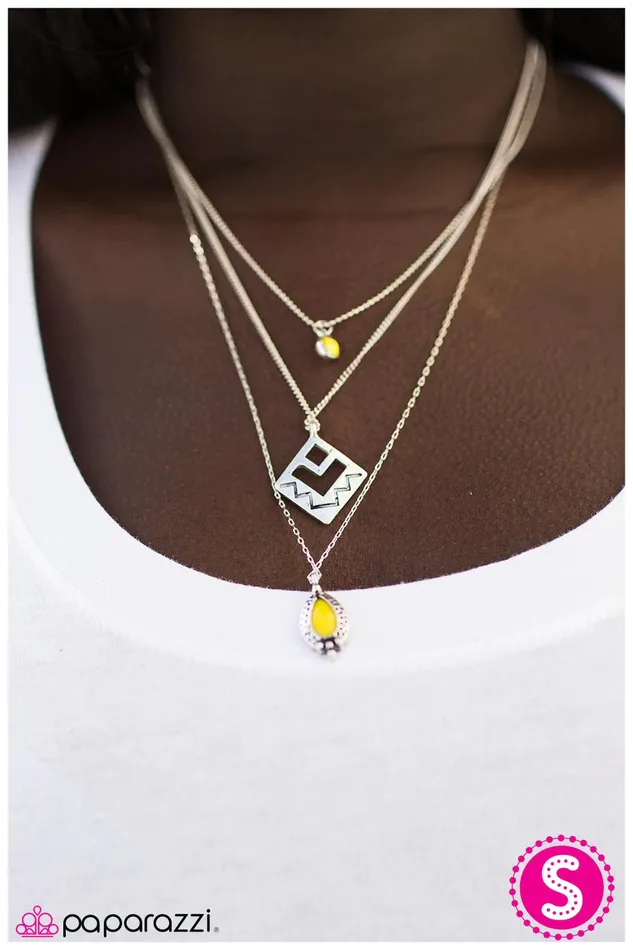 Paparazzi Necklace Run For The Hills Yellow Paparazzi Jewelry Necklaces