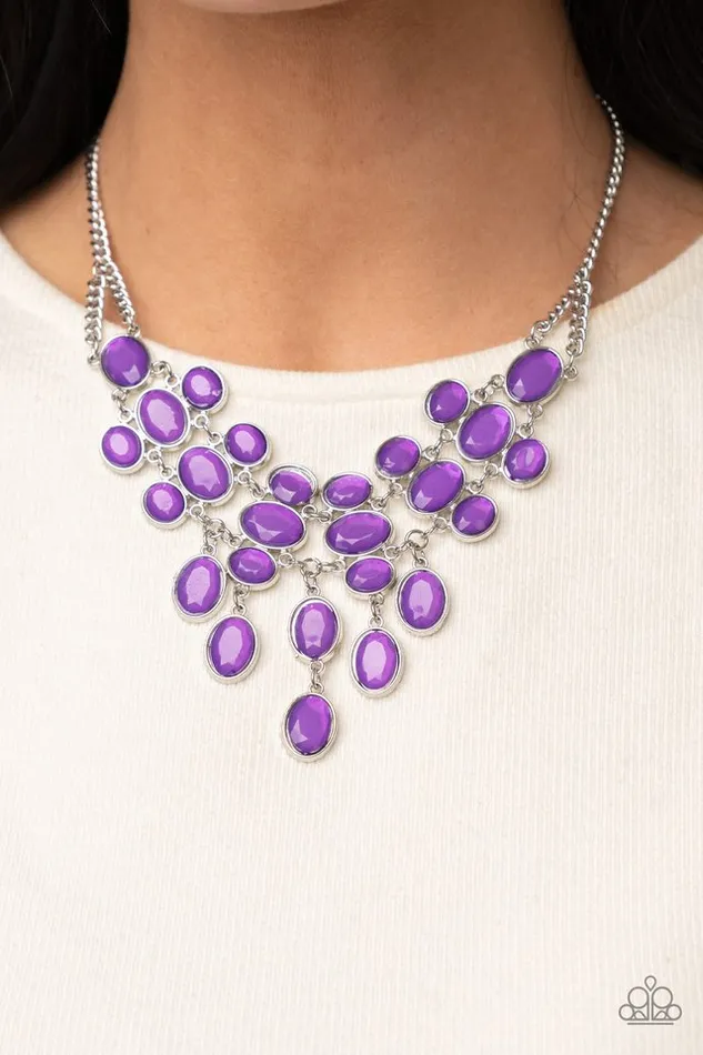Paparazzi Necklace Serene Gleam Purple Paparazzi Jewelry Necklaces