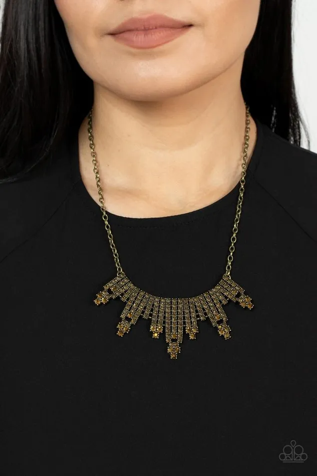 Paparazzi Necklace Skyscraping Sparkle Brass Paparazzi Jewelry Necklaces