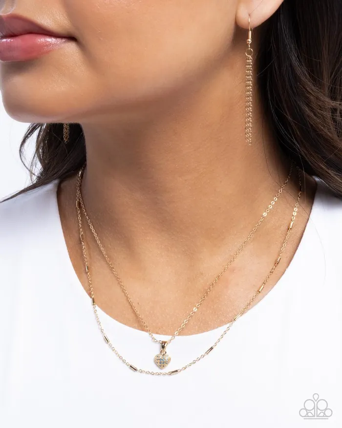 Paparazzi Necklace Steady Sweetheart Blue Paparazzi Jewelry Necklaces