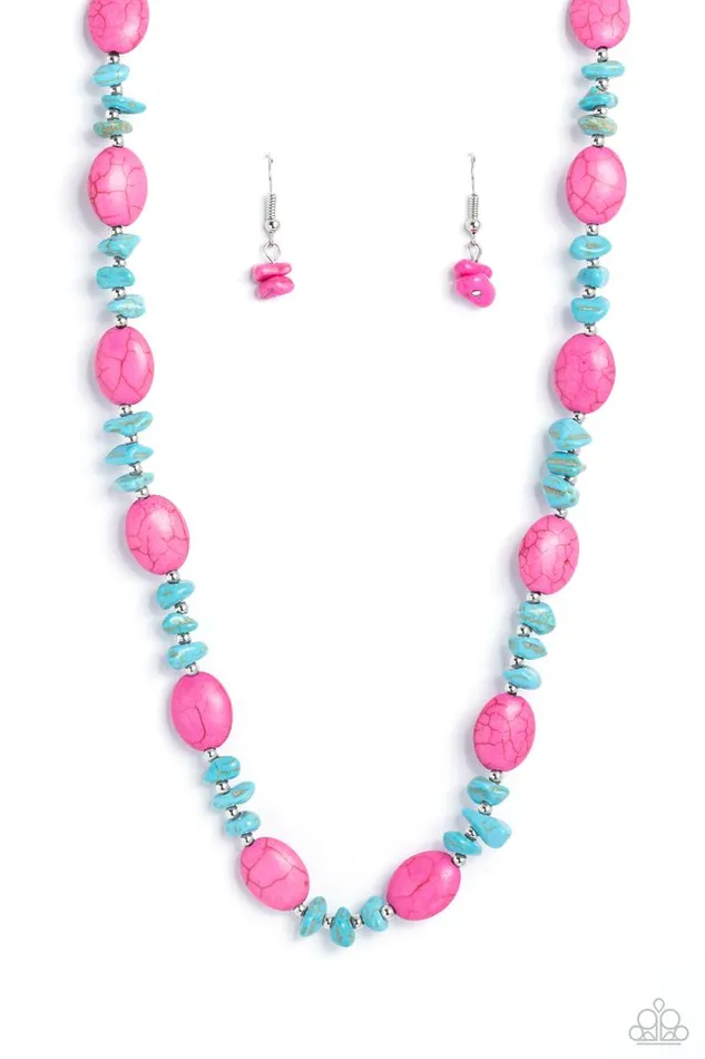 Paparazzi Necklace Stone Age Showcase Pink Paparazzi Jewelry Necklaces