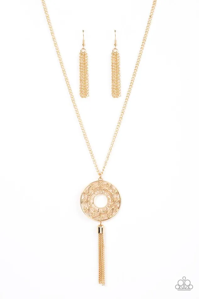 Paparazzi Necklace Tai Chi Tassel Gold Paparazzi Jewelry Necklaces