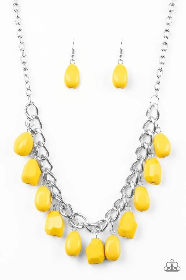 Paparazzi Necklace Take The COLOR Wheel Yellow Paparazzi Jewelry Necklaces