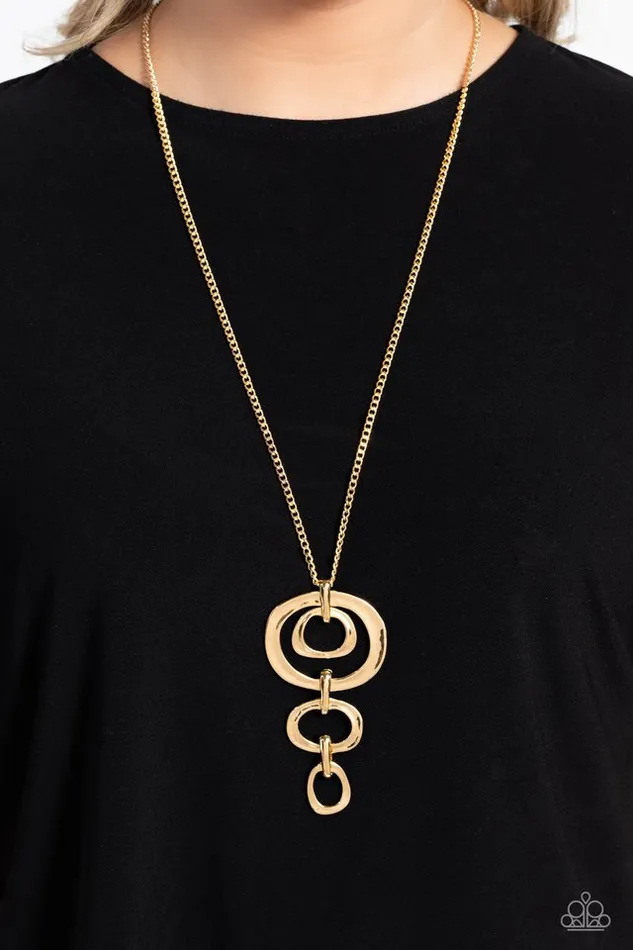 Paparazzi Necklace Tranquil Trickle Gold Paparazzi Jewelry Necklaces