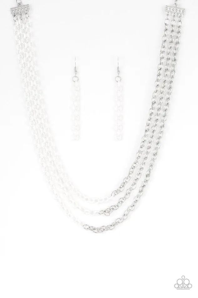 Paparazzi Necklace Turn Up The Volume White Paparazzi Jewelry Necklaces