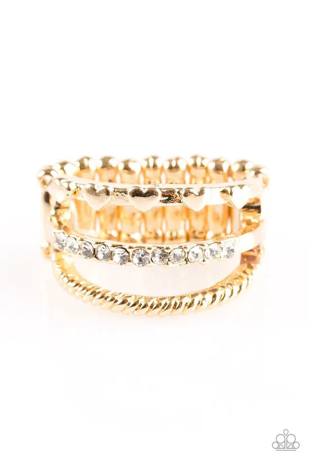 Paparazzi Ring Dear To My Heart Gold Paparazzi Jewelry Rings