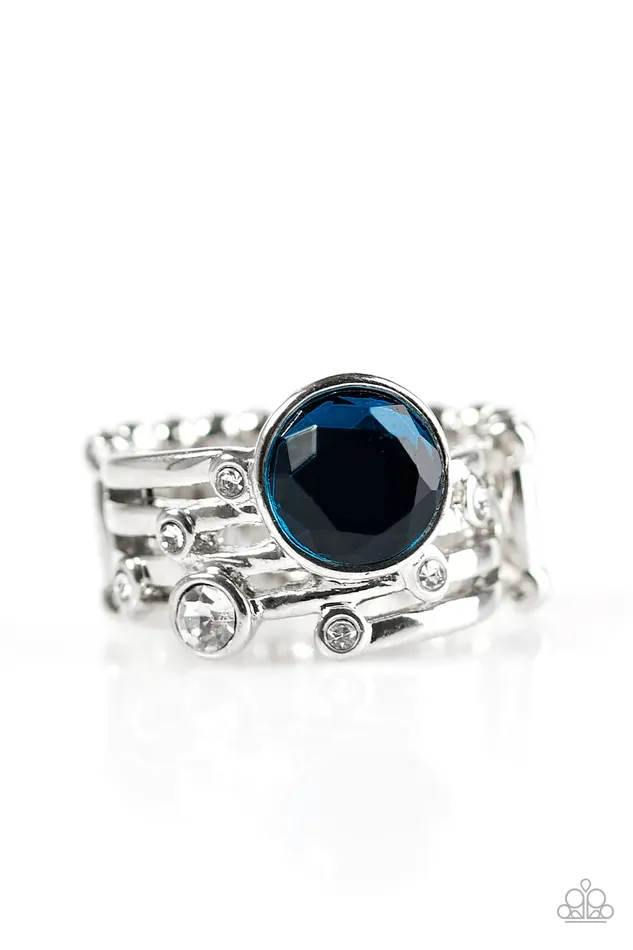 Paparazzi Ring Pardon My Sparkle Blue Paparazzi Jewelry Rings