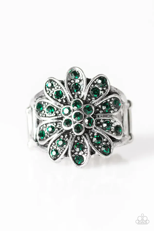 Paparazzi Ring Peppy Perennial Green Paparazzi Jewelry Rings