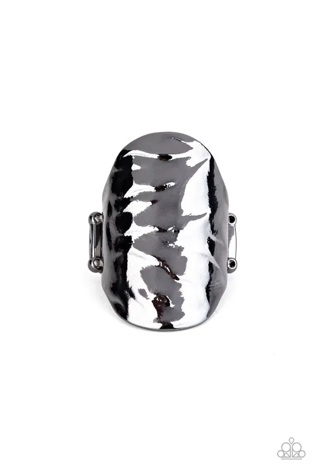 Paparazzi Ring Retro Ripple Black Paparazzi Jewelry Rings Paparazzi Ring Retro Ripple Black Paparazzi Jewelry Rings