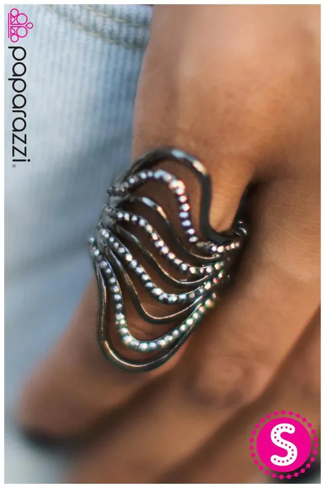 Paparazzi Ring Rolling In It Black Paparazzi Jewelry Rings