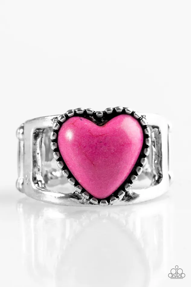 Paparazzi Ring Rule With Your Heart Pink Paparazzi Jewelry Rings