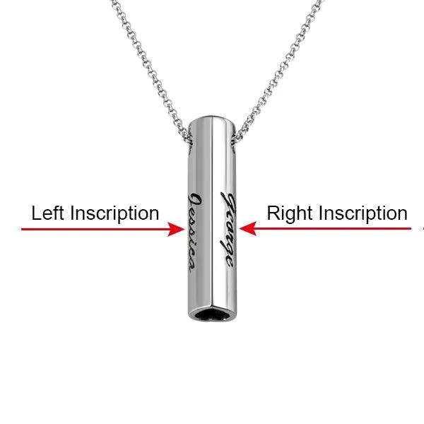 Personalized Sterling Silver Bar Necklace Set for Couples Custom Engraved Pendant Elegant Gift for Loved Ones Belbren Necklaces