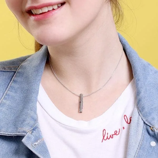 Personalized Sterling Silver Bar Necklace Set for Couples Custom Engraved Pendant Elegant Gift for Loved Ones Belbren Necklaces