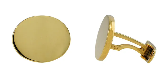 PreStyled Sets Yellow Gold Oval Cufflinks CJ Charles Jewelers