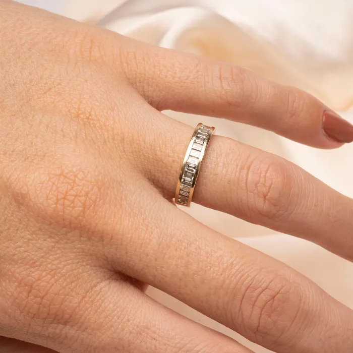 RG 14k Gold Baguette Channel Ring Rings