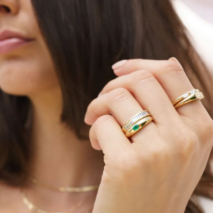 RG 14k Gold Baguette Channel Ring Rings