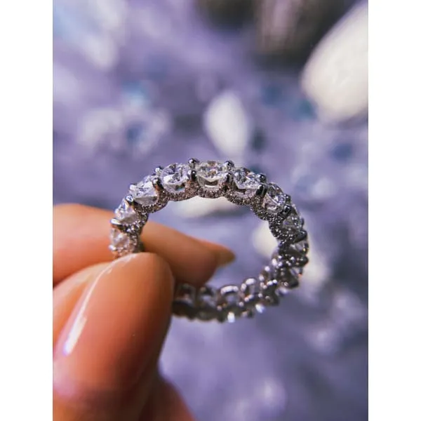 Rings 14kt White Gold Hand Made Eternity Band with Natural 450ct Diamonds ET15500 Diamond Source NYC
