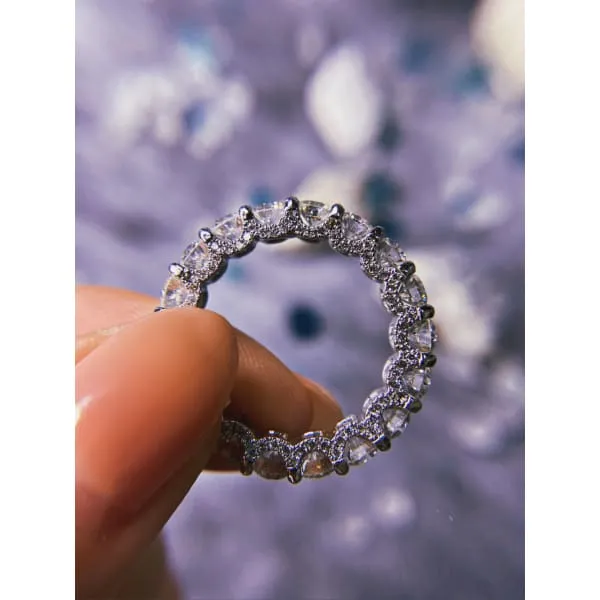 Rings 14kt White Gold Hand Made Eternity Band with Natural 450ct Diamonds ET15500 Diamond Source NYC