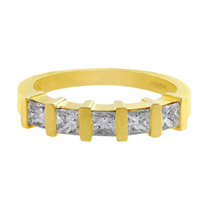 Rings CJ Charles Jewelers Estate Channel Set Princess Diamond Ring