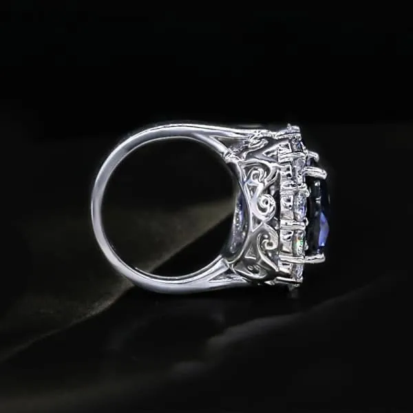 Rings Diamond Source NYC Fantastic Blue Sapphire and Diamonds on sides Ring DS21005
